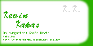 kevin kapas business card